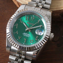 Seiko Mod Datejust Arabic Crystal Green