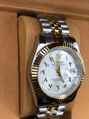 Seiko Mod Datejust Arabic White Two Tone
